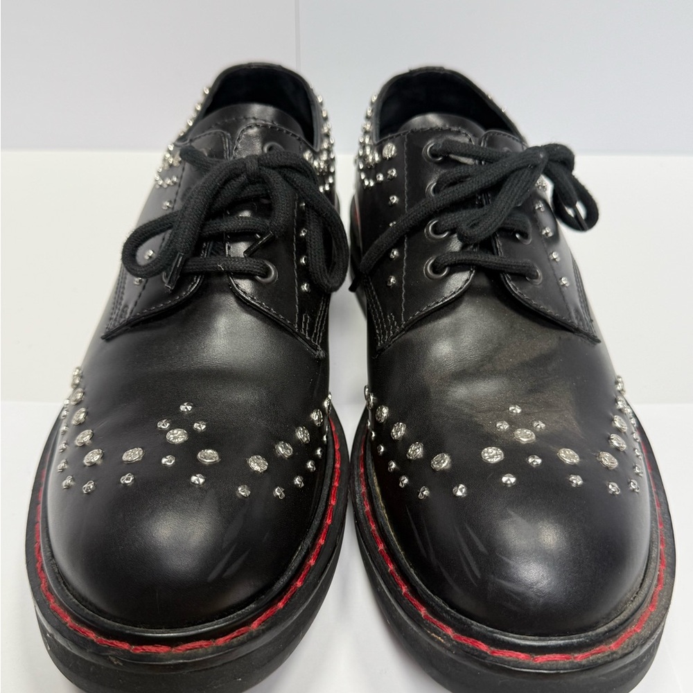 Alexander McQueen Black and Silver Studded Oxfords
